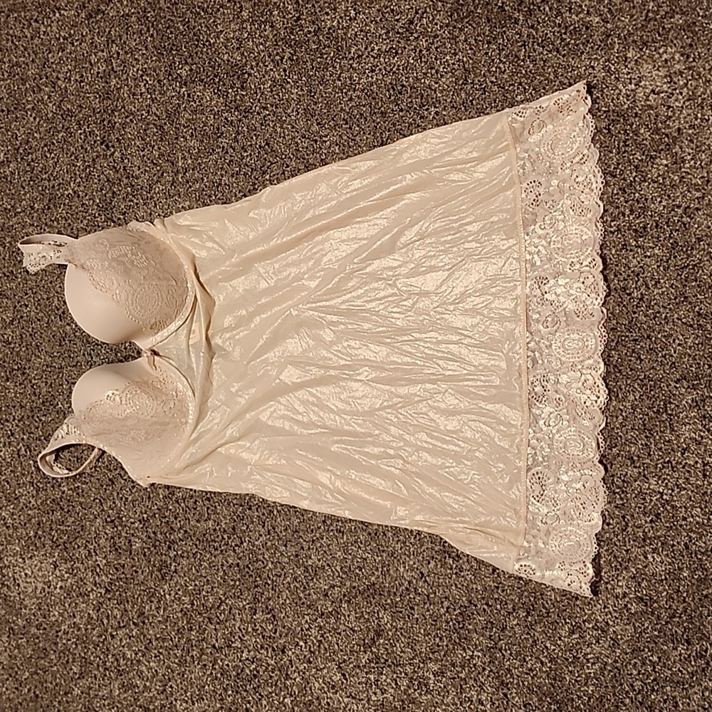 Victoria's Secret gold shimmer bra/slip